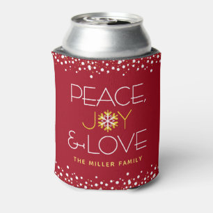 Red Peace Joy Liebe Weihnachten Fett Moderne Schne Dosenkühler