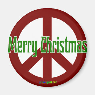 Red Peace Schild mit frohen Weihnachten Magnet