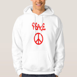 Red Peace Sign mit Frieden in Graffiti Hoodie