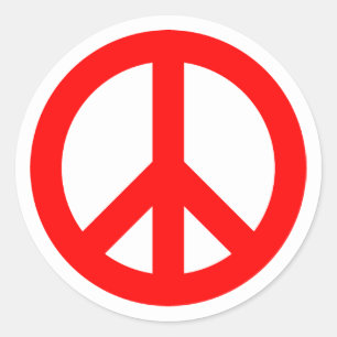 Red Peace Symbol Runder Aufkleber