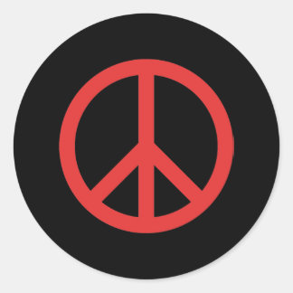 Red Peace Symbol Runder Aufkleber