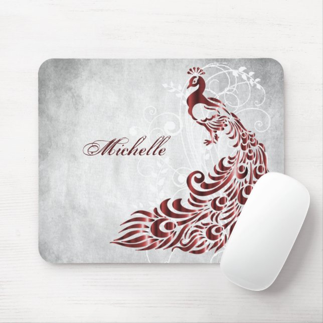 Red Peacock Personalisiert Mouse Pad Mousepad (Mit Mouse)