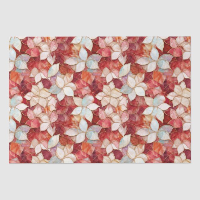 Red Pearl Peach Floral Seidenpapier (Vorderseite)