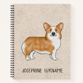 Red Pembroke Wal Corgi Hund mit Individuelle Name Notizbuch