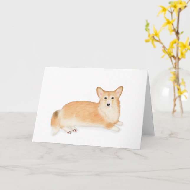 Red Pembroke Welsh Corgi Blindkarte Karte (Gelbe Blume)