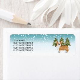 Red Pembroke Welsh Corgi Blue Winter Weihnachten