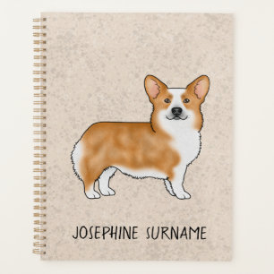 Red Pembroke Welsh Corgi Chien Avec Nom Personnali