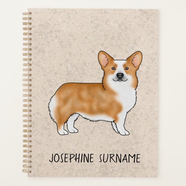 Red Pembroke Welsh Corgi Chien Avec Nom Personnali (Devant)
