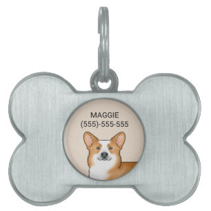 Red Pembroke Welsh Corgi Niedlich Dog Head Portrai Tiermarke