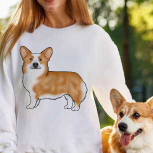 Red Pembroke Welsh Corgi Niedlich Dog Illustration Sweatshirt