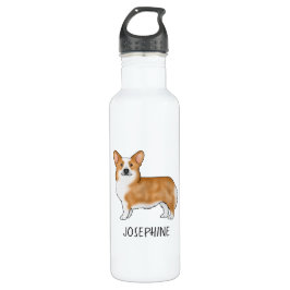 Red Pembroke Welsh Corgi Niedlicher Hund mit Indiv Edelstahlflasche