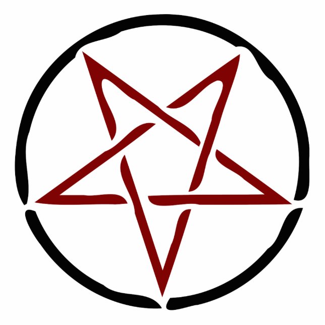 Red Pentagram Freistehende Fotoskulptur (Vorne)