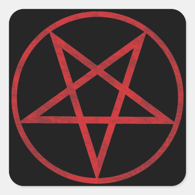 Red Pentagram Quadratischer Aufkleber (Vorderseite)