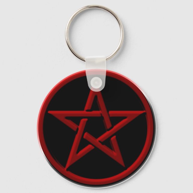 Red Pentagram Schlüsselanhänger (Vorderseite)