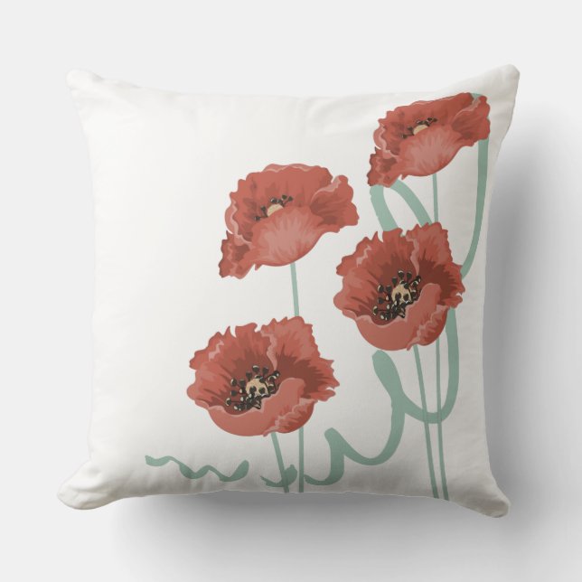 Red Peonies Pillow Kissen (Vorderseite)