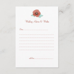 Red Peonies Wedding Advisory & Wish Cards Hinweiskarte
