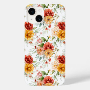 Red Peony Blume Bouquet Pattern Case-Mate iPhone 14 Hülle
