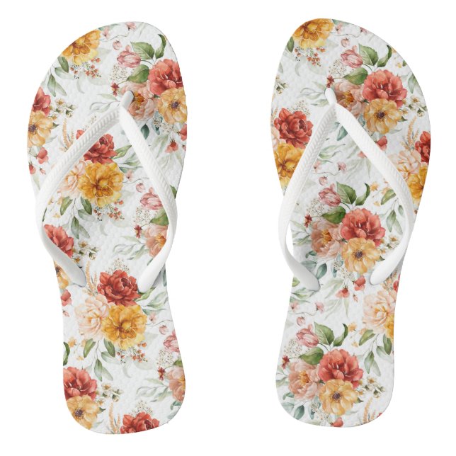 Red Peony Blume Bouquet Pattern Flip Flops (Fußbett)