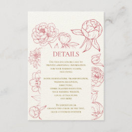 Red Peony Line Zeichnend Einladung zur Hochzeit, D