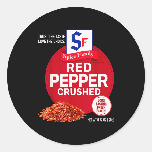 Red Pepper Crushed Halloween Sce Costume Group Mat Runder Aufkleber (Vorderseite)