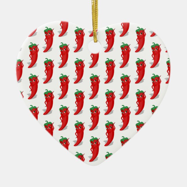 Red Pepper Diva Cartoon Pattern Keramikornament (Vorne)