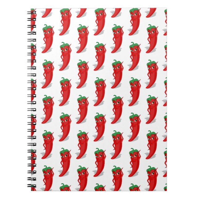 Red Pepper Diva Cartoon Pattern Notizblock (Vorderseite)