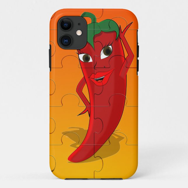Red Pepper Diva Jigsaw Puzzle Case-Mate iPhone Hülle (Rückseite)