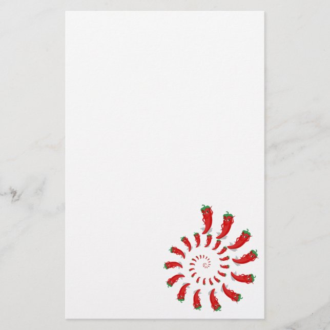 Red Pepper Diva Spiral Briefpapier (Vorderseite)