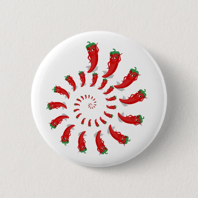 Red Pepper Diva Spiral Button (Vorderseite)