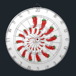 Red Pepper Diva Spiral Dartscheibe<br><div class="desc">Niedliche Cartoon roten Paprikaschoten in einer Spirale.</div>