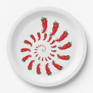 Red Pepper Diva Spiral Pappteller