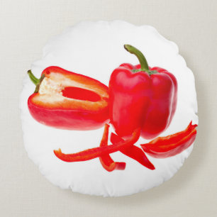 Red Pepper Rundes Kissen