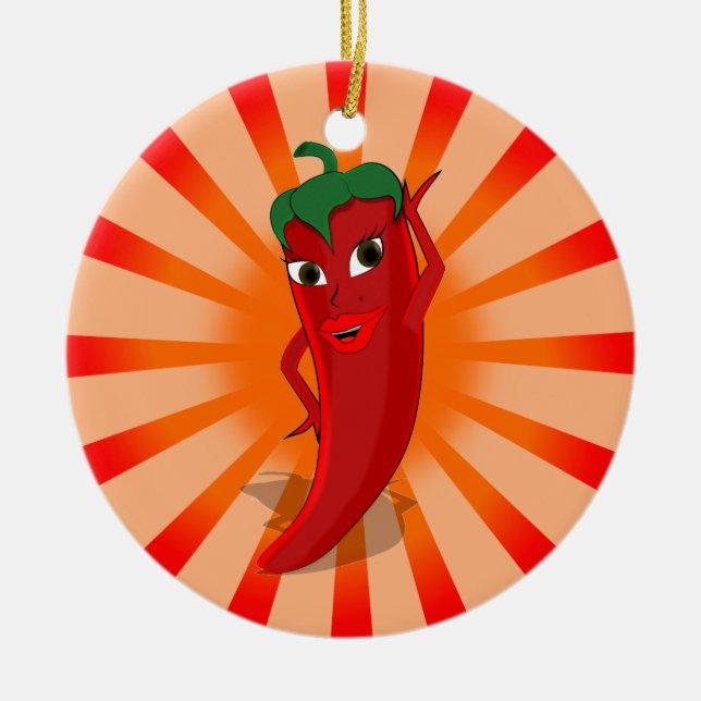 Red Pepper Superstar Keramik Ornament (Vorne)