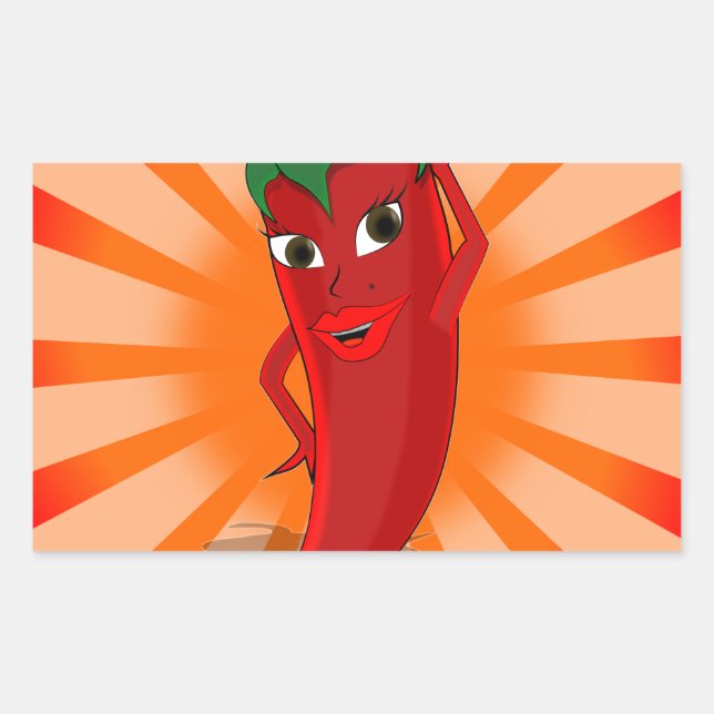 Red Pepper Superstar Rechteckiger Aufkleber (Vorderseite)