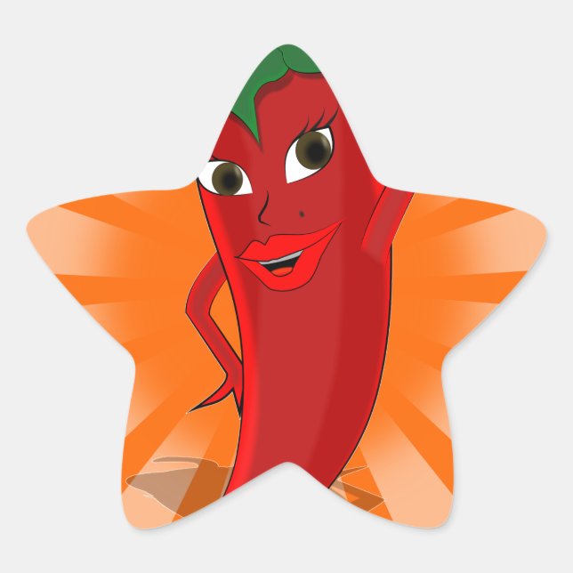 Red Pepper Superstar Stern-Aufkleber (Vorderseite)