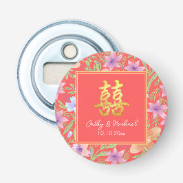 Red Peranakan floral doppelxi Chinesische Hochzeit Flaschenöffner