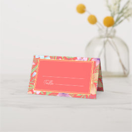 Red Peranakan floral doppelxi Chinesische Hochzeit Platzkarte