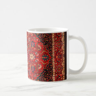Red Persian Rug aus Mashhad Kaffeetasse