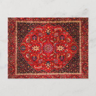 Red Persian Rug aus Mashhad Postkarte