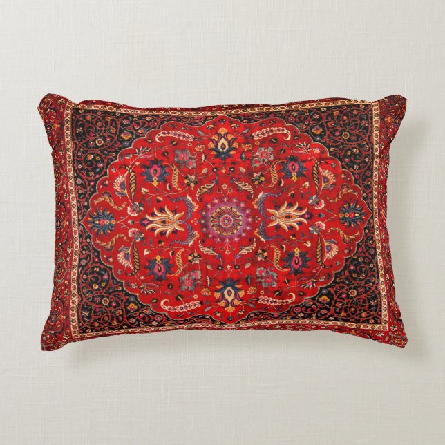 Red Persian Rug aus Mashhad Zierkissen (Vorderseite)