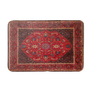 Red Persian Rug from Mashhad Bath Mat Badematte