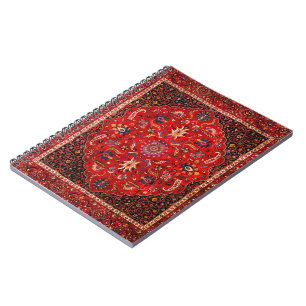 Red Persian Rug Spiral Notebook Notizblock