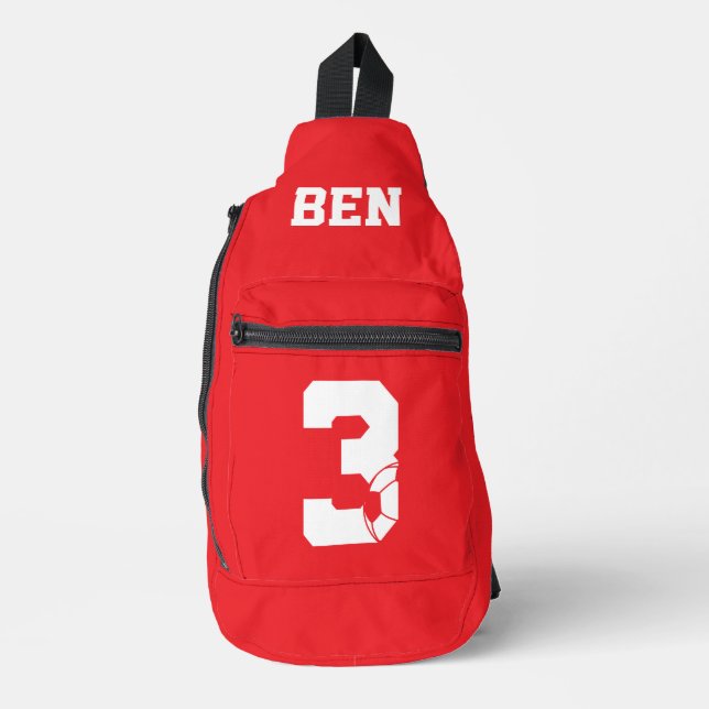 Red Personalised Football Boot Crossbody Bag (Vorderseite)