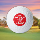 Red Personalisiert Name Funny Love Golfball<br><div class="desc">Mische nie wieder deine Bälle! Personalisieren Sie den Namen,  um einzigartige Golfbälle zu erstellen,  die dazu bestimmt sind,  eine Wange,  einen Knall,  einen Zap in jedermanns Spiel zu setzen. Entwickelt von Thisisnotme©</div>