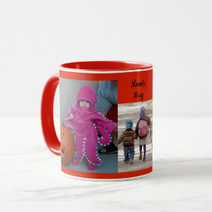 Red Personalize 3 FOTO TEMPLATE Geschenk Kaffee Tasse