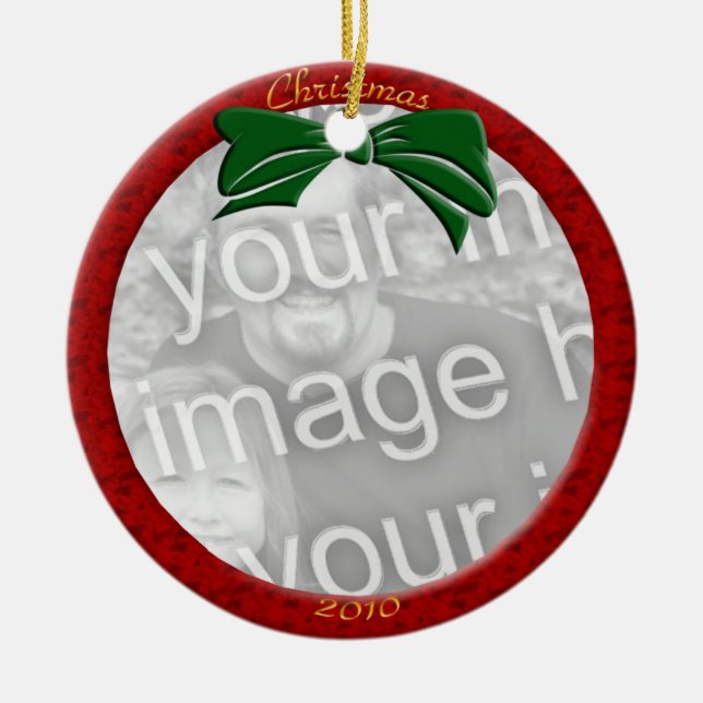 Red Personalize Foto Ornament (Vorne)