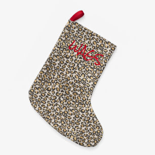 Red PET NAME Chic Holiday Fun Kleiner Weihnachtsstrumpf