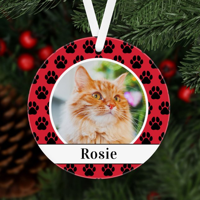 Red Pet Paw druckt Foto für benutzerdefinierten Na Ornament (Von Creator hochgeladen)