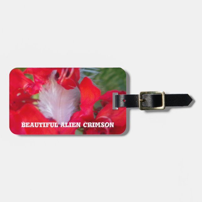 Red Petal Feather Art Print Gepäckanhänger (Vorderseite horizontal)