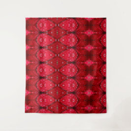 Red Petunia Ikat Too Wandteppich